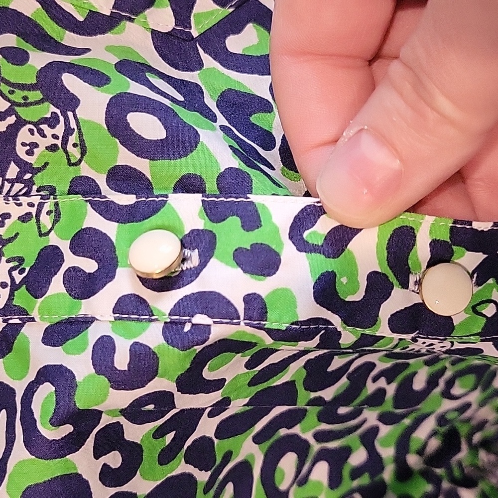 Lilly Pulitzer Leopard Print Shirt Dress with Belt - Picture 3 of 7